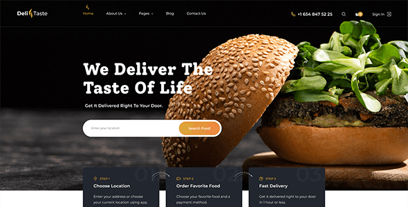 DeliTaste v1.0 - Food Delivery Restaurant Directory HTML Template