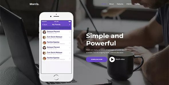 Morris v1.0.3 - WordPress App & Product Landing Page