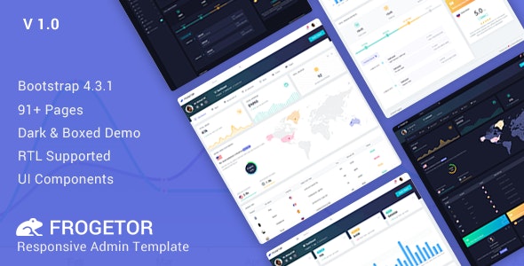 Frogetor v1.0 - Responsive Admin Dashboard Template