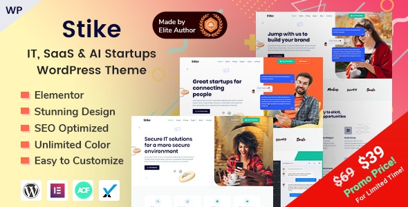 Stike v2.0.0 - IT Startups WordPress Theme