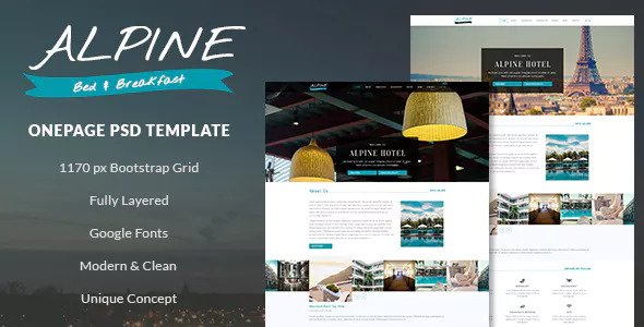 Download Alpine – Bed and Breakfast Onepage PSD Template | Free Nulled Scripts