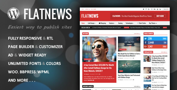 FlatNews v3.9 – Responsive Magazine WordPress Theme