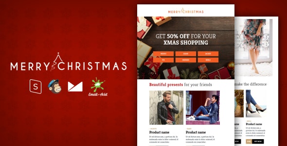 XMAS v1.0 - E-commerce Responsive Email Template with MailChimp Editor, StampReady & Online Builder